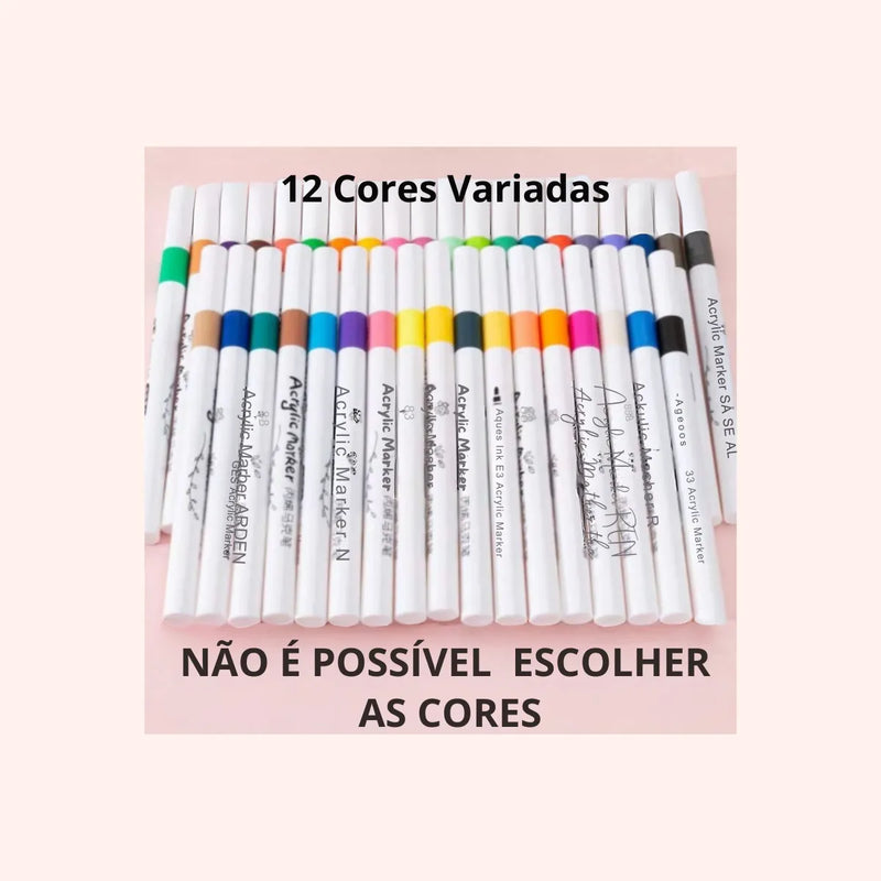 Caneta Nail Art – Design de Unhas Fácil, Rápido e Profissional- KIT 12, CORES  SORTIDAS
