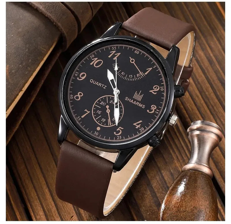 Kit Relógio + 4 Pulseiras Masculinas - Presente Completo para o Dia dos Pais