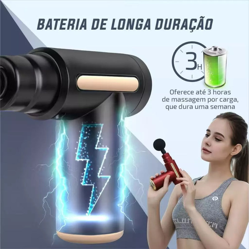 Pistola Massageadora Elétrica de Tecidos Profundos - Alívio Rápido de Dores Musculares