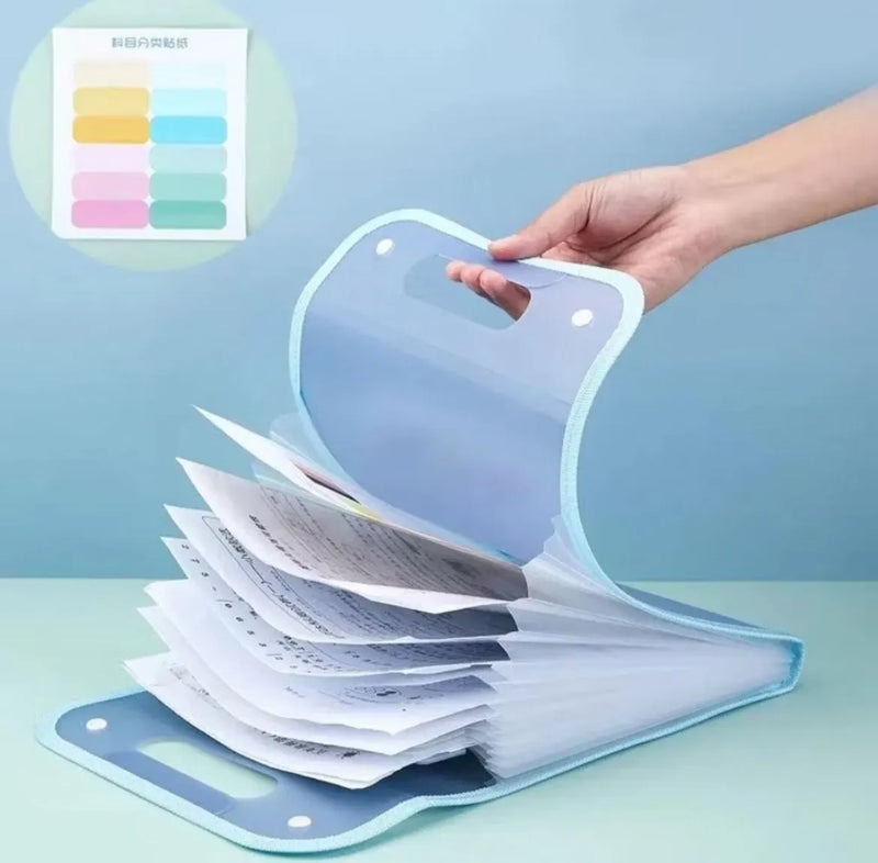 Pasta Sanfonada A4 com 12 Divisórias – Organização Inteligente para sua Rotina
