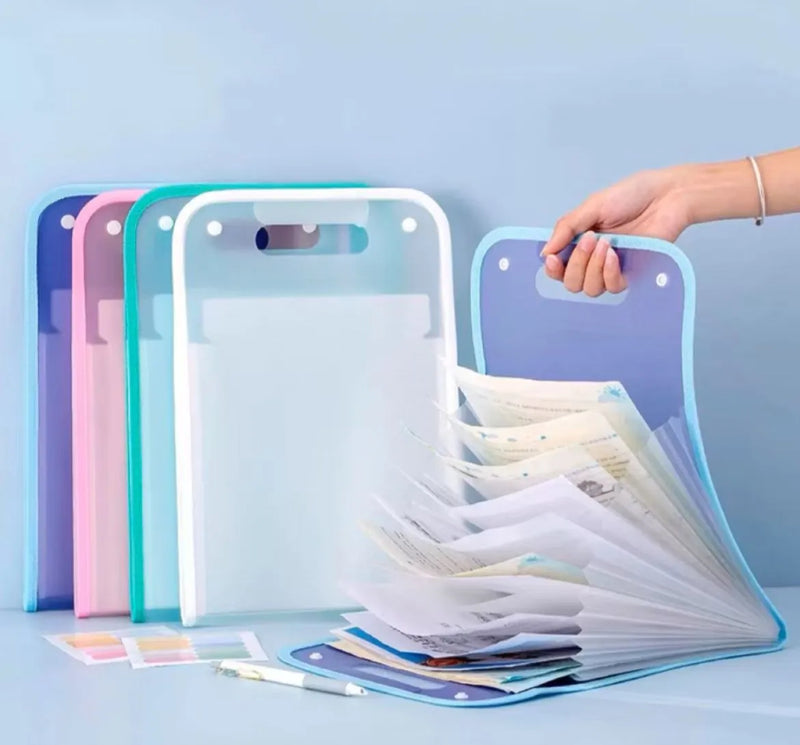 Pasta Sanfonada A4 com 12 Divisórias – Organização Inteligente para sua Rotina