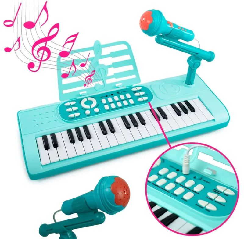 Teclado Musical Infantil Eletrônico com Microfone  -  Diversão e Aprendizagem Garantida