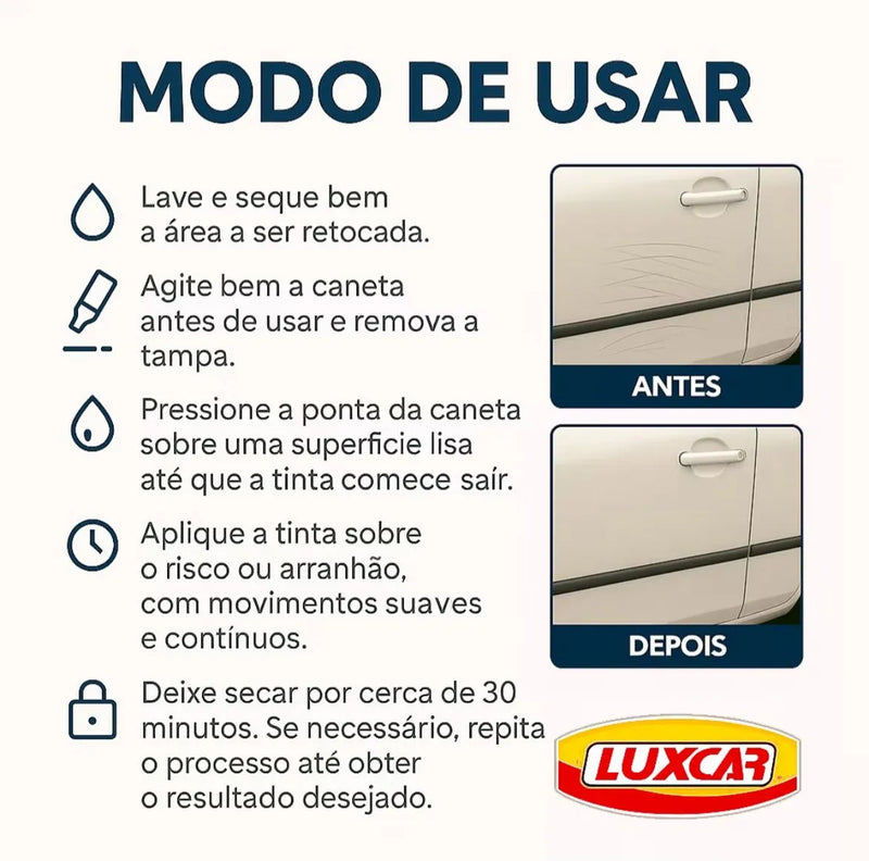 Caneta Reparadora de Riscos Automotivos – Retoque Rápido e Permanente para Seu Carro e Moto