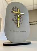 Crucifixo de Mesa Decorativo - Fé E  Proteção