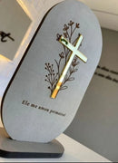 Crucifixo de Mesa Decorativo - Fé E  Proteção