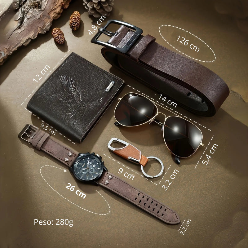 Kit Presente de Luxo Masculino 6 em 1 – O Presente Perfeito para o Dia dos Pais