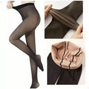 Meia-Calça Forro de Pelúcia Preto Translúcido