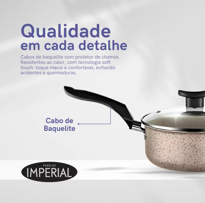 Jogo de Panelas 8 peças Teflon Antiaderente  - Design Moderno e Praticidade na Cozinha